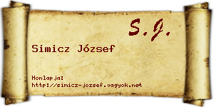 Simicz József névjegykártya
