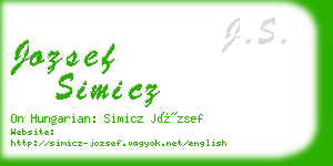 jozsef simicz business card